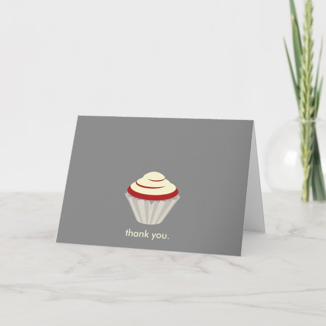 Red Velvet Cupcake Thank You Card (Front)