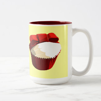 Red velvet cupcake with bow mug
