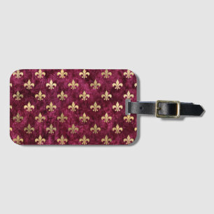 Red Velvet Fleur De Lis Mardi Gras Orleans Pattern Luggage Tag