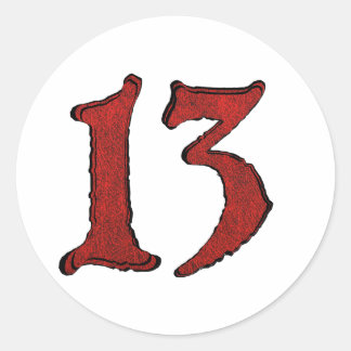 Red Velvet Holiday Number Series. Classic Round Sticker