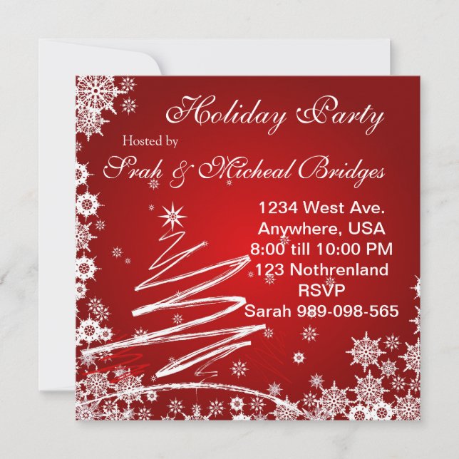 Red Velvet Holiday Party invitation (Front)