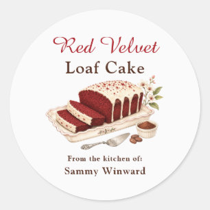 Red Velvet Loaf Cake Gift Label