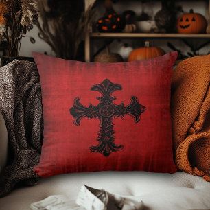Red Velvet Look Throw Pillow