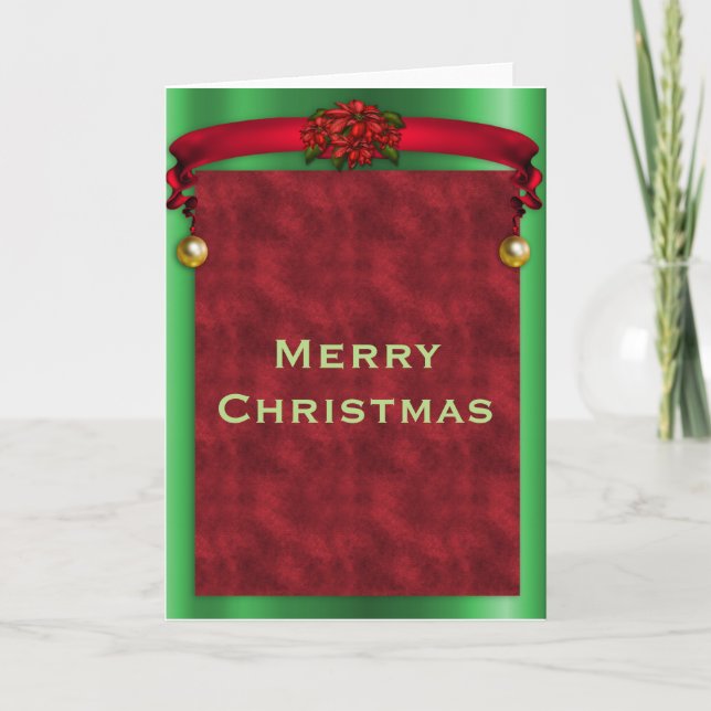 Red Velvet Merry Christmas Holiday Card (Front)
