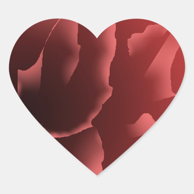 Red Velvet Peony Heart Sticker (Front)