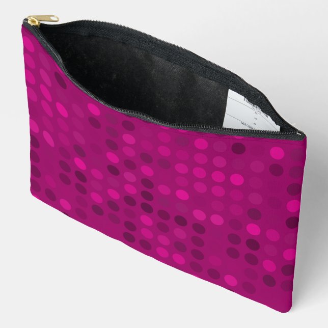 red velvet plum dots accessory pouch (Open)