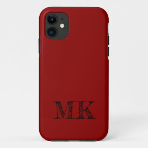 Red Velvet Solid Colour   Minimal Initial  iPhone 11 Case