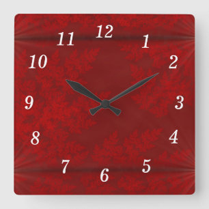 Red Velvet Starbursts Wall Clock