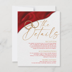 Red Velvet Wedding Details Card