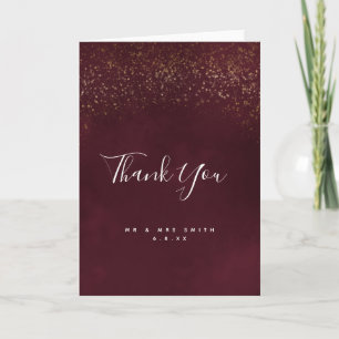 Red Velvet Wedding Folded Thank you Card