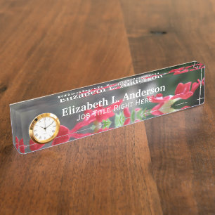 Red Verbena Desk Nameplate