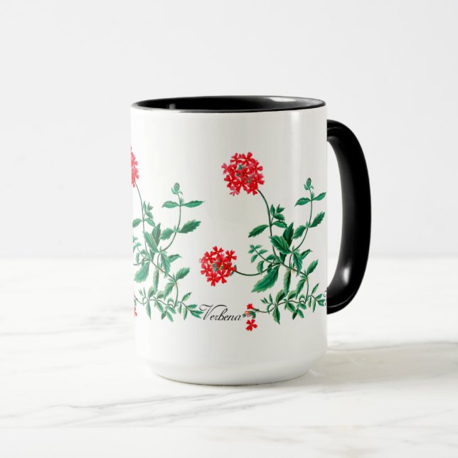 Red Verbena with Black Inside Mug (Front Right)