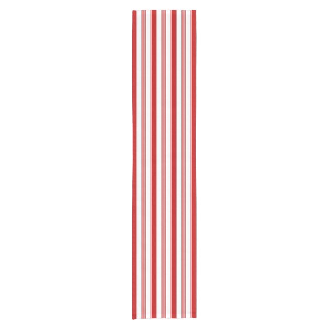 Red Vertical Stripes Short Table Runner (Front)