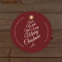 Red Very Merry Christmas Tree Envelope Seals