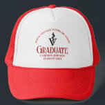 Red Veterinary School Graduation Personalised Trucker Hat<br><div class="desc">This custom veterinary school graduation hat gift features red typography for a class of 2025 graduate. Customise with your graduating year under the medical caduceus for a great personalised keepsake for a graduating veterinarian.</div>