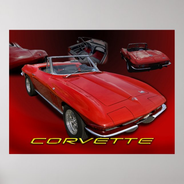 Red Vette collage Poster (Front)