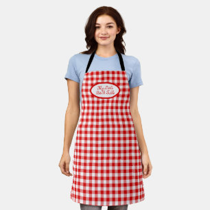 Red Vichy pattern for Business, B&B,  Restaurants  Apron