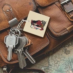 Red Victorian Steampunk Lady Vintage Octopus Key Ring
