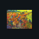 Red Vineyard at Arles, 1888 by Vincent van Gogh Canvas Print<br><div class="desc">Vincent van Gogh - Red Vineyard at Arles,  1888. 
Vincent Willem van Gogh (1853-1890) was a Dutch Post-Impressionist painter who posthumously became one of the most famous and influential figures in Western art history.</div>