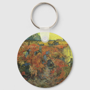 Red Vineyard by Vincent van Gogh, Vintage Fine Art Key Ring