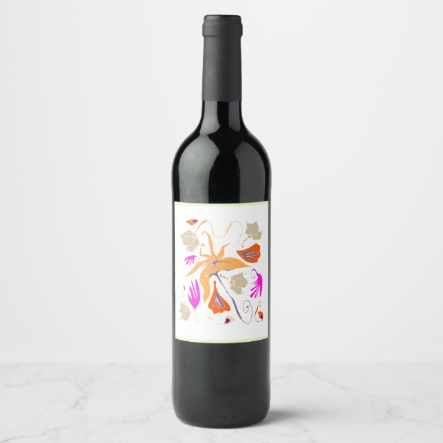 Red vineyard Food and Beverage Label Set (Front)