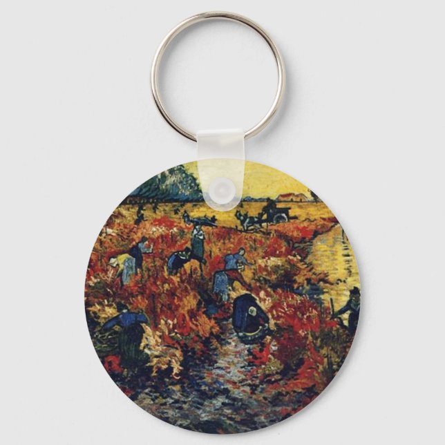 Red Vineyard, Van Gogh, 1888 Key Ring (Front)