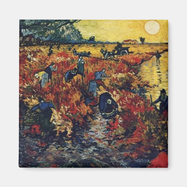 Red Vineyard, Van Gogh, 1888 Magnet (Front)