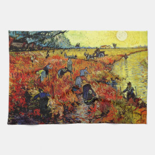 Red Vineyard Van Gogh Fine Art Tea Towel