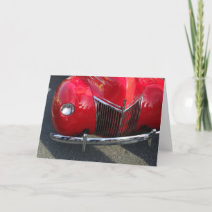 Red Vintage 1930s auto on a blank folded card