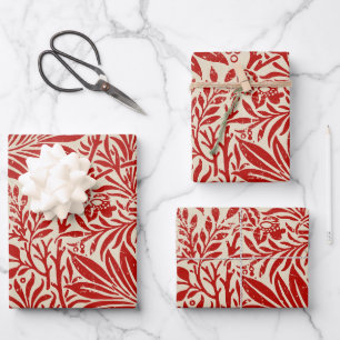 Red Vintage Botanical Wrapping Paper