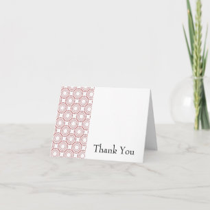 Red Vintage Circle Pattern Thank You Card