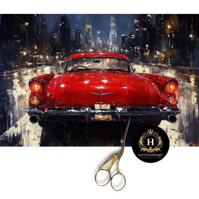 Red Vintage Classic Car Decoupage Tissue Paper (Creator Uploaded)