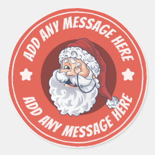 Red Vintage Classic Santa Classic Round Sticker