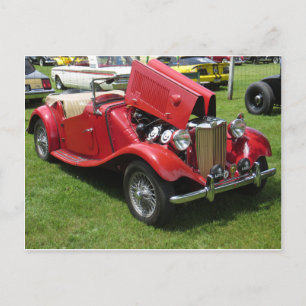 Red Vintage Convertible Postcard