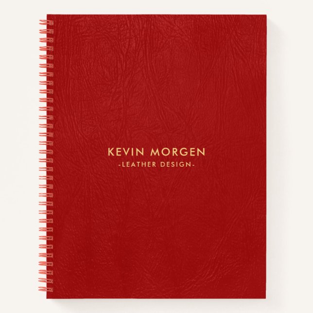 Red Vintage Faux Leather Notebook (Front)