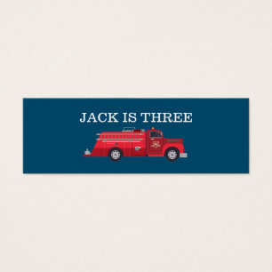 Red Vintage Fire Truck / Fire Engine Bag Tag