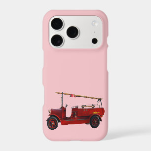 Red Vintage Fire Truck With Overhead Ladder,