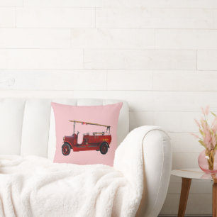 Red Vintage Fire Truck With Overhead Ladder,  Cushion