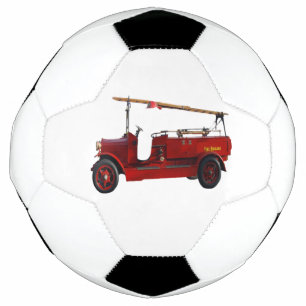 Red Vintage Fire Truck With Overhead Ladder, Football