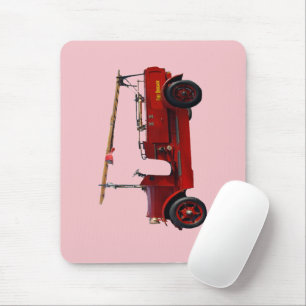 Red Vintage Fire Truck With Overhead Ladder,  Mouse Mat
