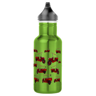 Red Vintage Fire Trucks Pattern, 532 Ml Water Bottle