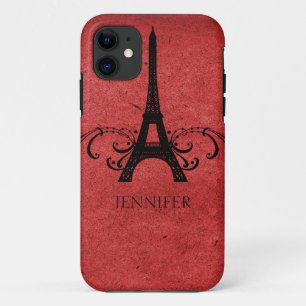 Red Vintage French Flourish iPhone 11 Case