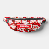 Red Vintage Santa Claus Tartan Plaid Christmas