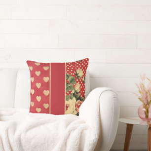 Red Vintage Shabby Chic Cushion