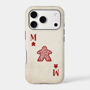 Red Vintage Style Meeple Ace Playing Card