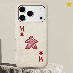 Red Vintage Style Meeple Ace Playing Card 