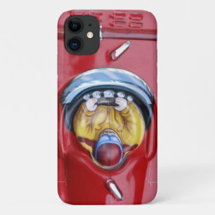 Red vintage tin toy race car iPhone 11 case