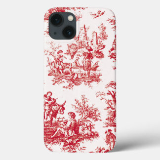 Red Vintage Toile iPhone 13 Case