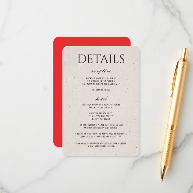 Red Vintage Truck Enclosure Card (Front/Back In Situ)