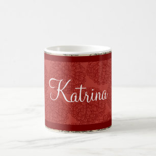 Red Vintage Zinnia Mug